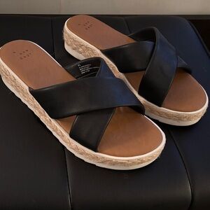 A New Day Black Cross-Band Sandals
